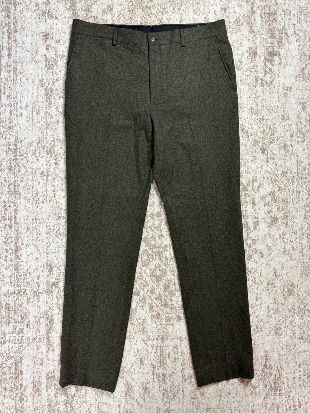 Polo Ralph Lauren Dark Olive Pleated Wool Dress Pants Size 36